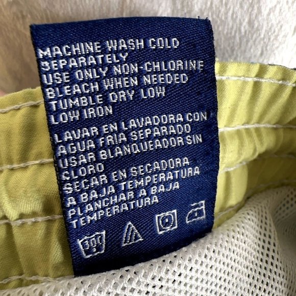 Caribbean Joe Mens Swim Trunks Large Aqua Green Gray Plaid Hawaiian Pocket GUC - Picture 5 of 14